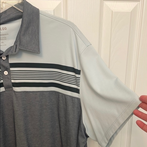Men's Dark Blue and Light Blue Polo Shirt - Picture 4 of 5